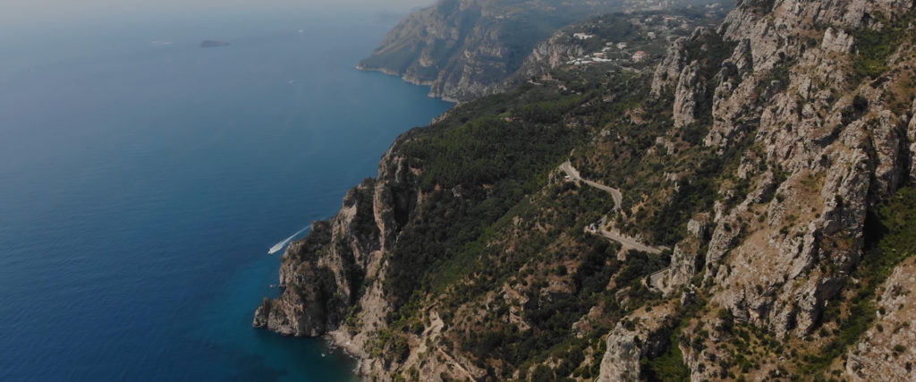 drone view amalfi coast